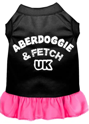 Aberdoggie Uk Screen Print Dress Black With Bright Pink Xxxl (20)