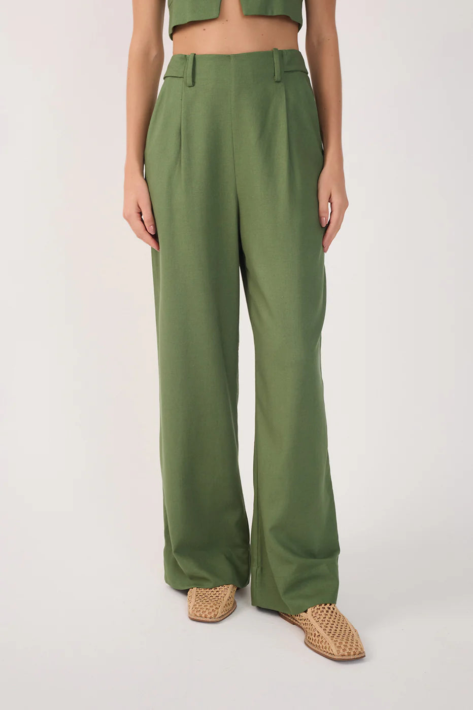 Pockets Belt Loops Linen Pants