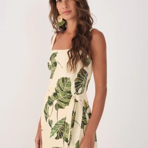 Folhar Square Neck Wrap Romper