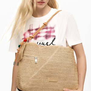 Half Logo Raffia Leiria Bag