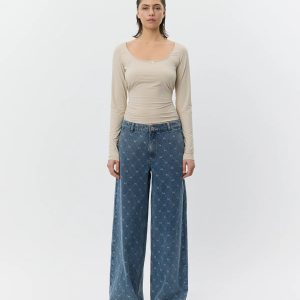 Azzi-Low Wide Leg Jeans