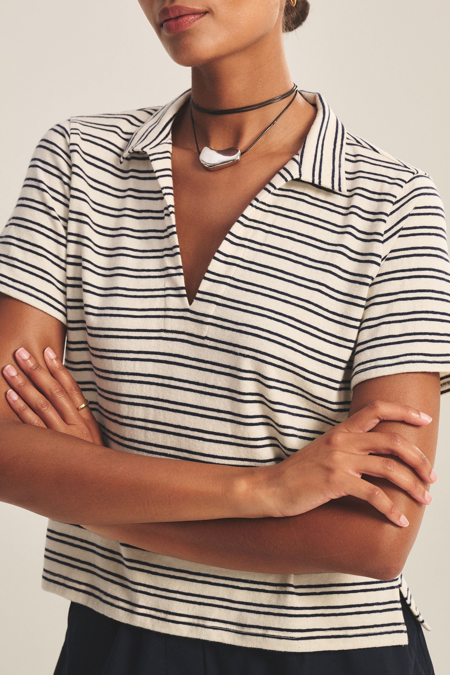 Yarn Dye Stripe Jersey Top - Image 4